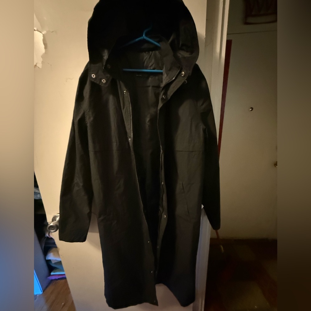 Oversized black trench coat